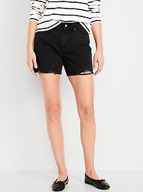 Image number 2 showing, High-Waisted OG Jean Cut-Off Shorts -- 5-inch inseam