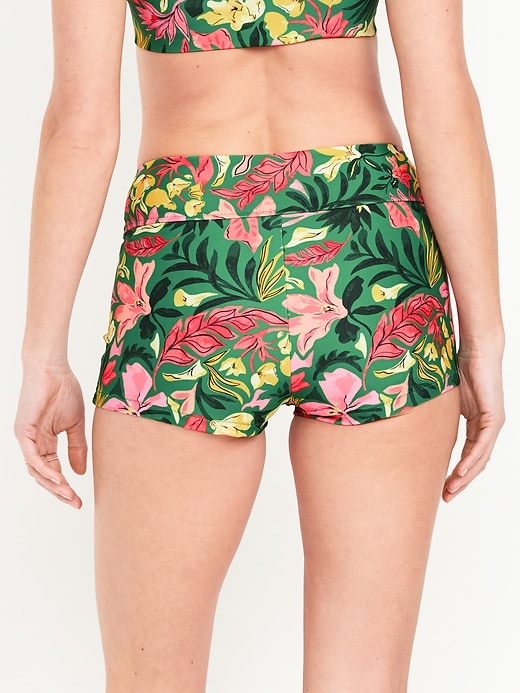 Image number 2 showing, High-Waisted Matte Swim Shorts -- 2-inch inseam