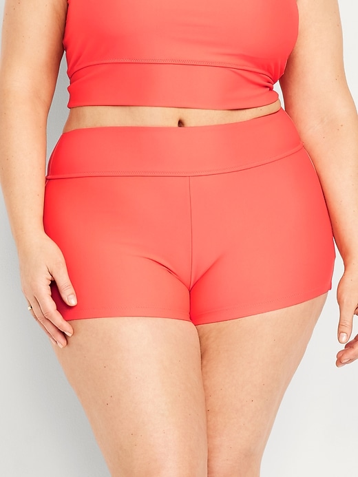 Image number 4 showing, High-Waisted Swim Shorts -- 2-inch inseam