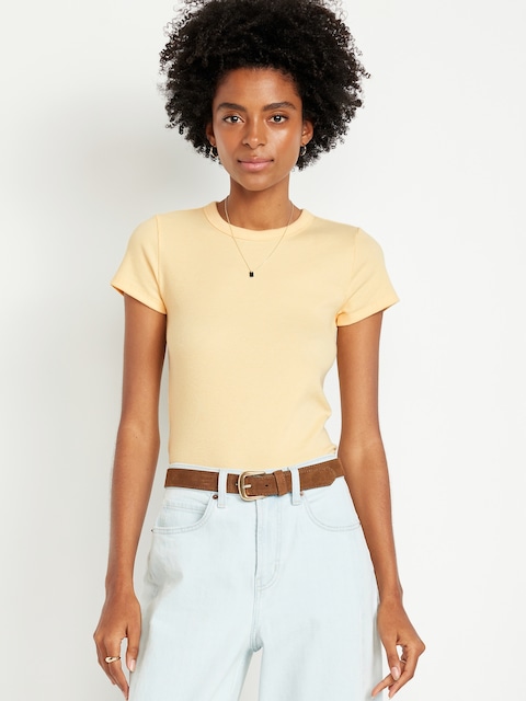 Snug Crop T-Shirt - Sweet Butter