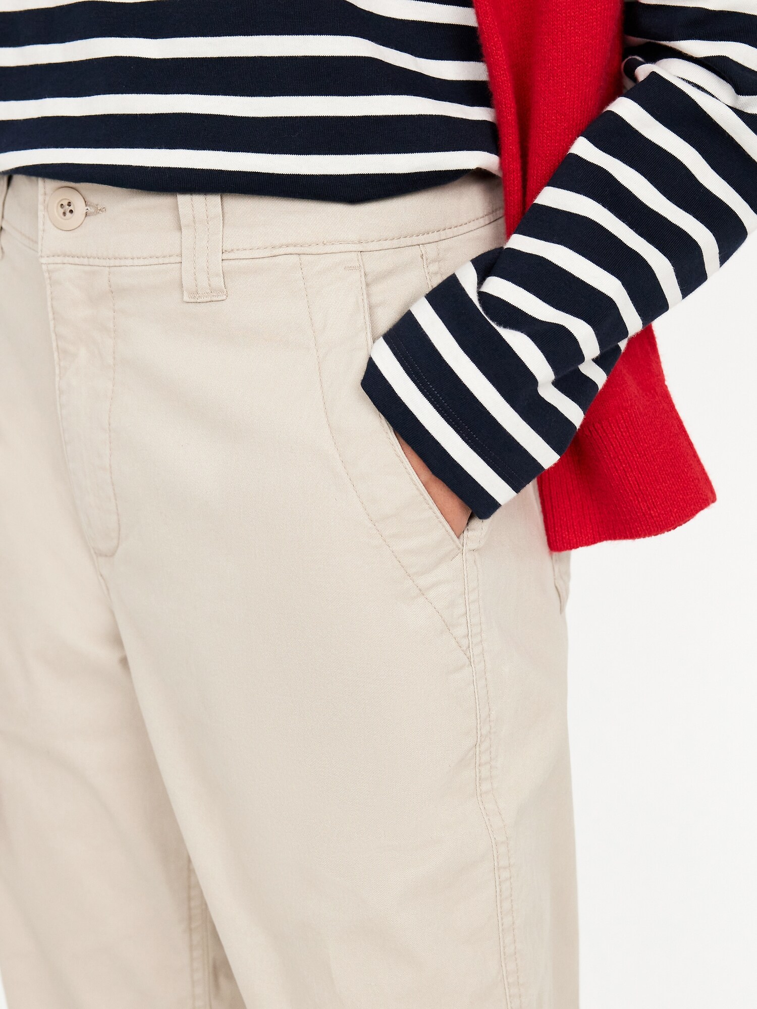Женские брюки Old Navy High-Waisted OGC Chino Tapered Straight, цвет: Серо-бежевый — фото 2