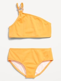 Image number 1 showing, Ribbed Asymmetric Swim Set for Girls