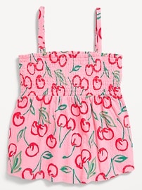 Image number 2 showing, Printed Smocked Jacquard-Knit Cami Top for Girls