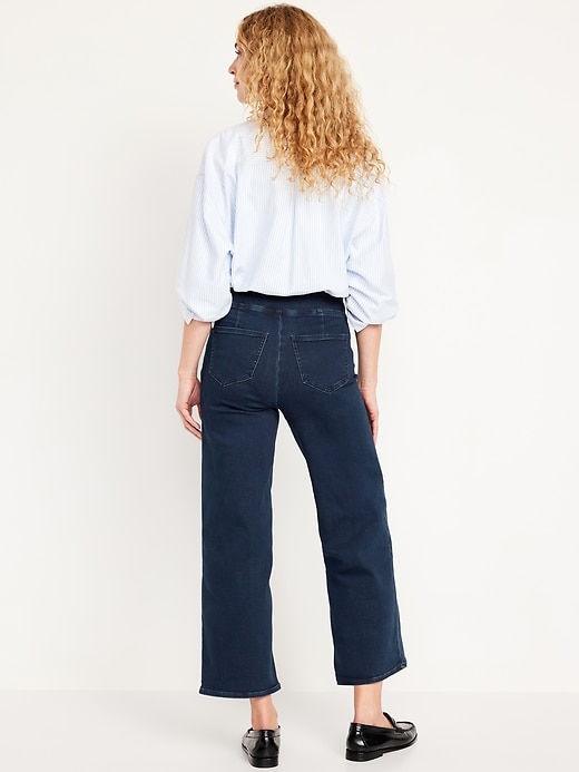 Image number 3 showing, High-Waisted Weekender Pull-On Crop Wide-Leg Jeans