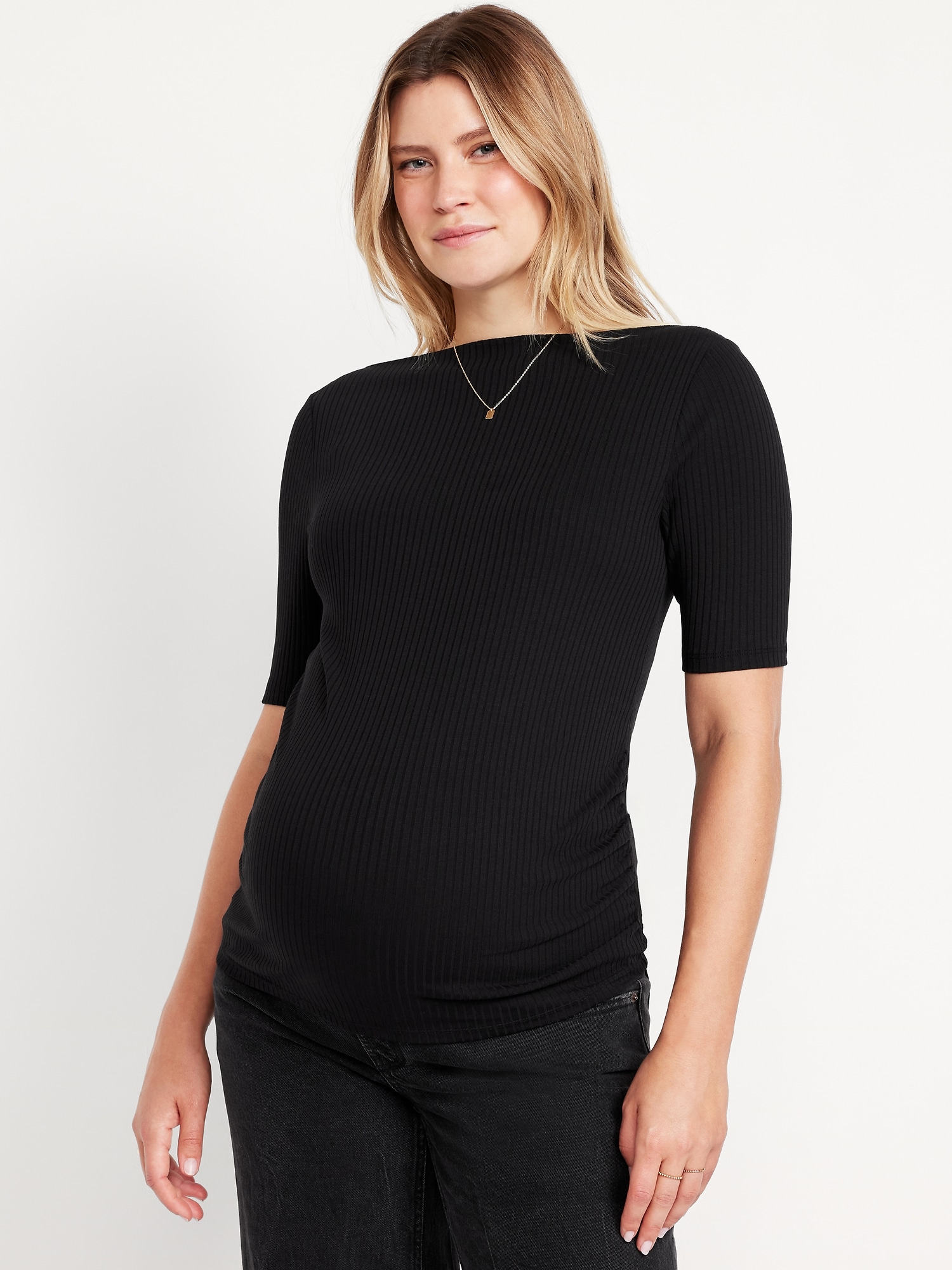 Maternity Slit-Neck Top