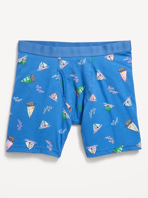 Soft-Washed Boxer Briefs -- 6.25-inch inseam - Sailboat Print