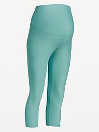 Image number 2 showing, Maternity Full-Panel PowerSoft Crop Leggings