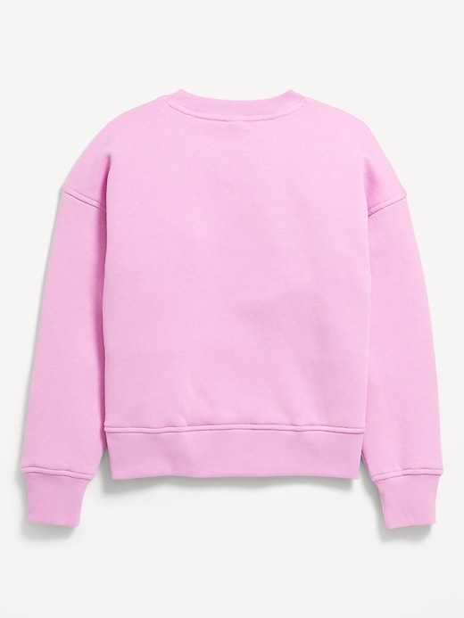 Vintage Oversized Crew-Neck Graphic Sweatshirt for Girls
