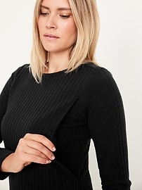 Image number 3 showing, Maternity Long-Sleeve Nursing Dress