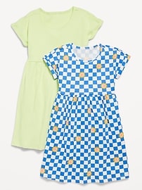 Image number 1 showing, Short-Sleeve Swing Dress 2-Pack for Girls