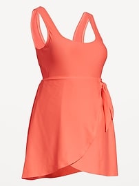Image number 2 showing, Maternity Classic Wrap Swim Dress