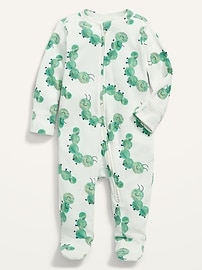 Image number 1 showing, Unisex Caterpillar Print Sleep & Play 2-Way Zip Footed One-Piece for Baby