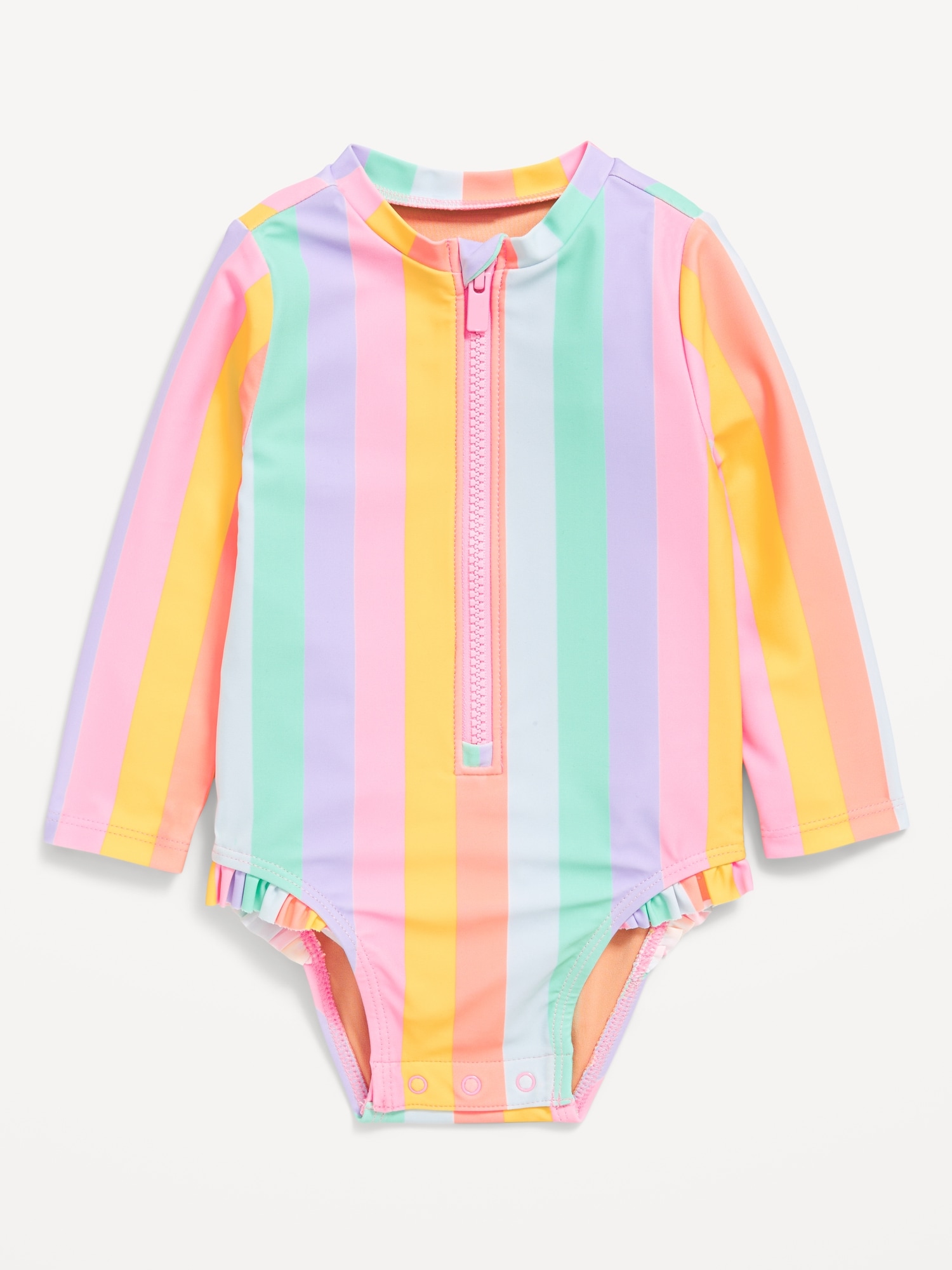 Printed Zip-Front Rashguard One-Piece Swimsuit for Baby