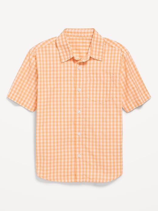 View large product image 1 of 3. Printed Short-Sleeve Poplin Shirt for Boys