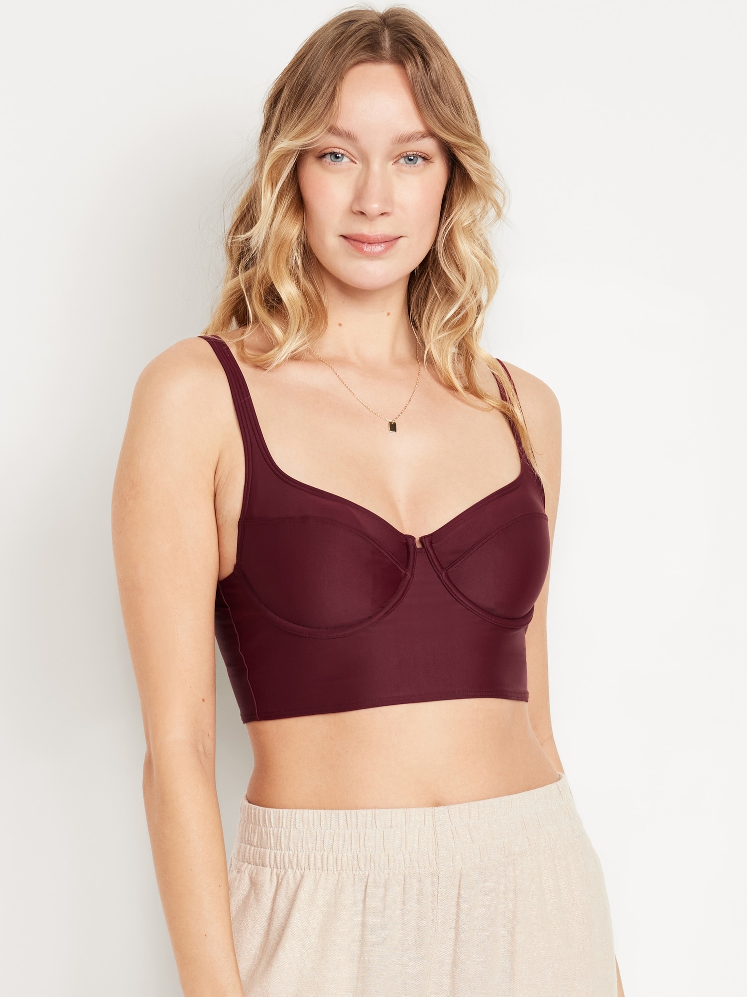 Matte Longline Balconette Swim Top