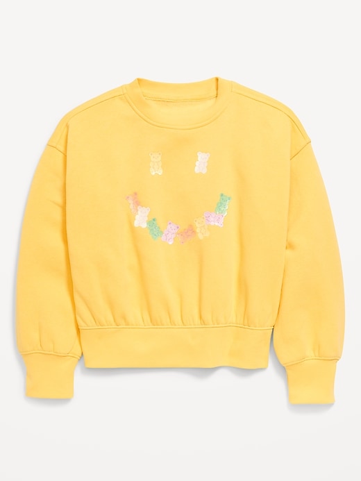 View large product image 1 of 3. Vintage Oversized Crew-Neck Graphic Sweatshirt for Girls