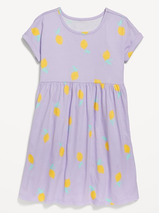 View large product image 1 of 2. Printed Short-Sleeve Jersey-Knit Dress for Girls