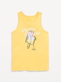 Image number 2 showing, Fitted Back Cutout Graphic Tank Top for Girls