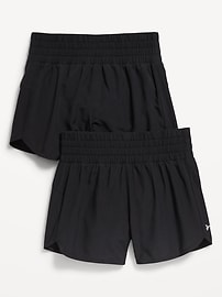 Image number 1 showing, High-Waisted Dolphin-Hem Run Shorts 2-Pack for Girls