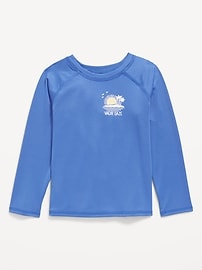 Image number 1 showing, Long-Sleeve Graphic Rashguard Swim Top for Toddler Boys