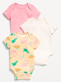 Image number 1 showing, Short-Sleeve Bodysuit 3-Pack for Baby