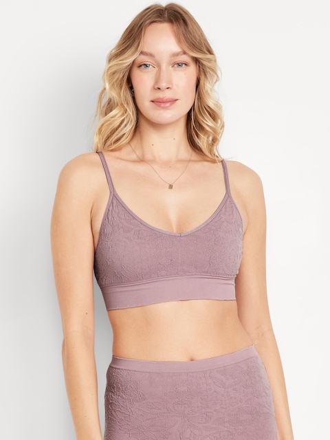 Seamless Lace Longline Bralette - Rose Dawn