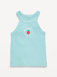 Image number 1 showing, Fitted Logo-Graphic Halter Tank Top for Toddler Girls