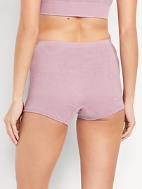 Image number 2 showing, Mid-Rise Seamless Lace Boyshort Underwear