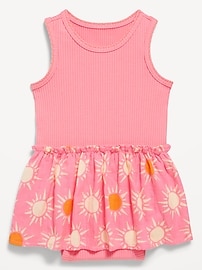 Image number 1 showing, Sleeveless Ribbed Bodysuit Dress for Baby