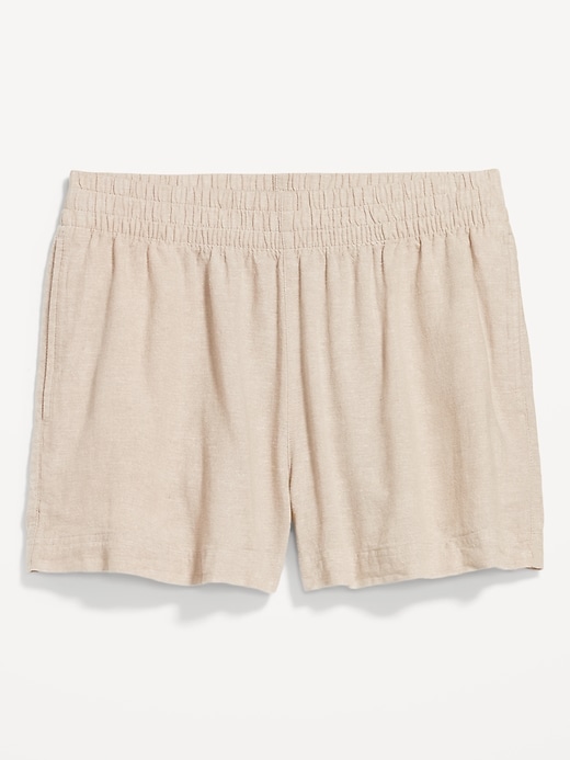 Image number 8 showing, High-Waisted Linen-Blend Pull-On Shorts -- 3.5-inch inseam