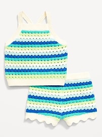 Image number 2 showing, Crochet-Knit Tank Top and Shorts Set for Baby