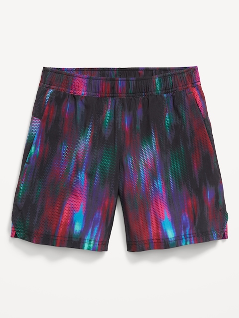 Above Knee StretchTech Performance Shorts for Boys - Pink Print
