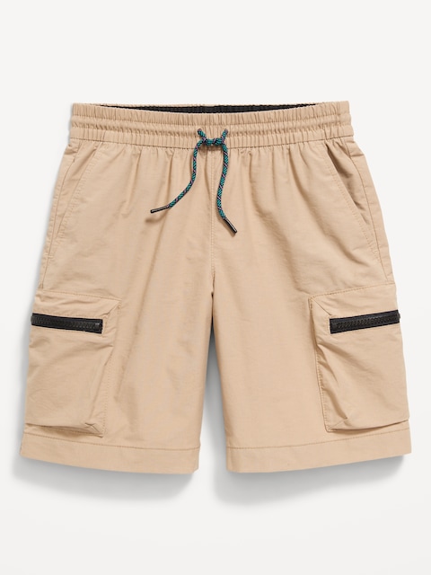 At Knee Zippered Cargo Pocket Tech Shorts for Boys - Shore Enough