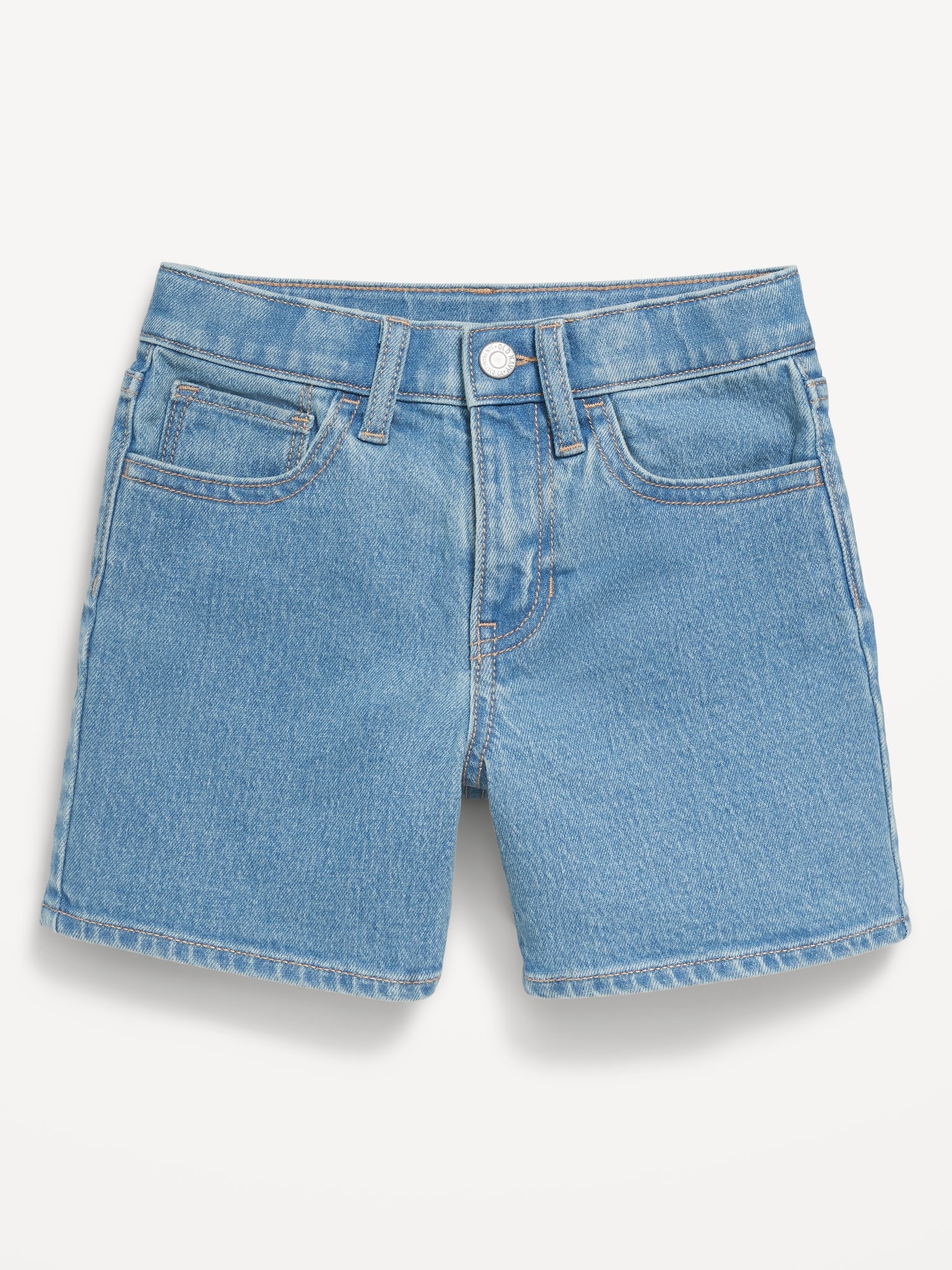 High-Waisted Jean Midi Shorts for Girls