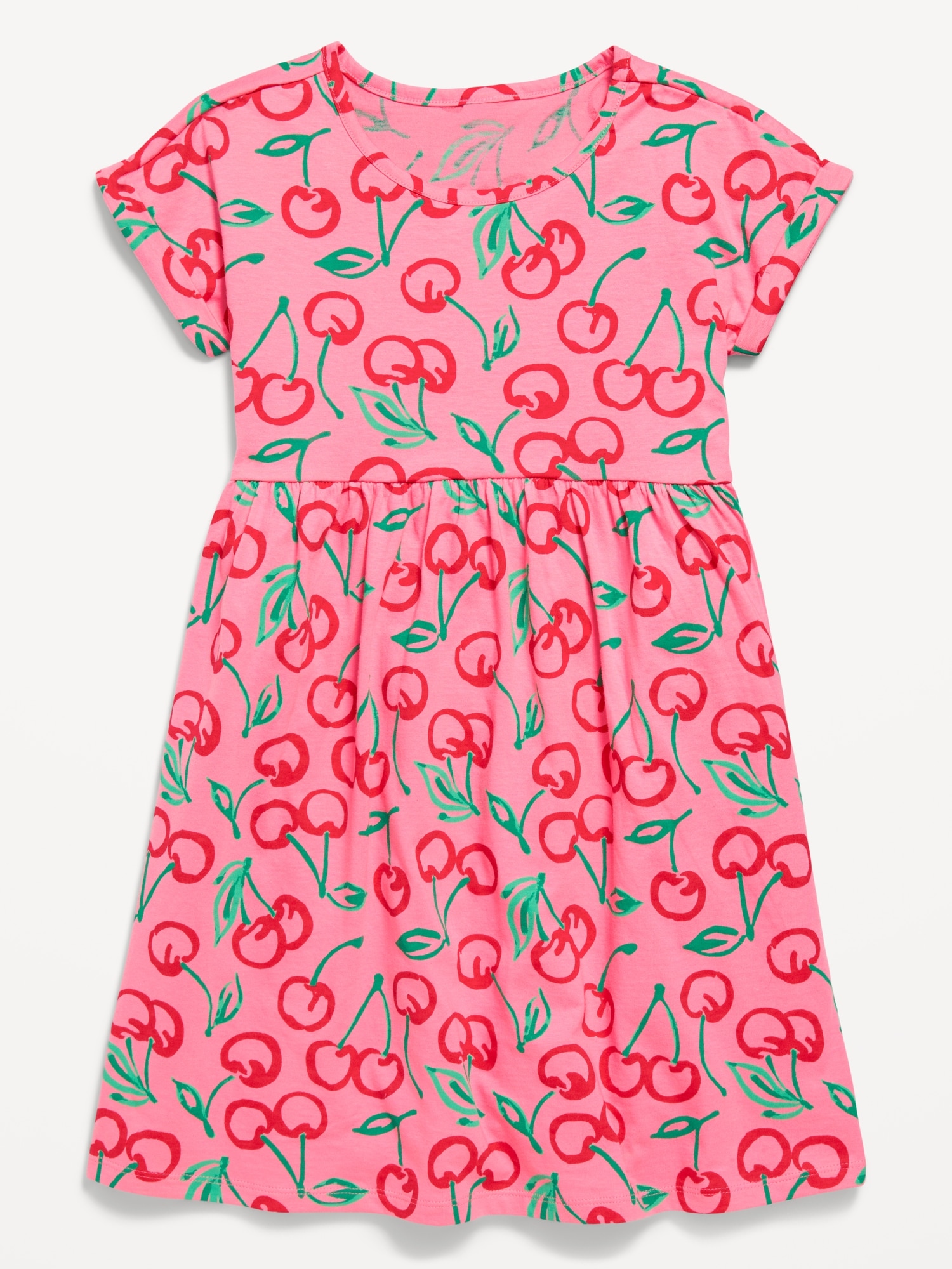 Printed Short-Sleeve Jersey-Knit Dress for Girls