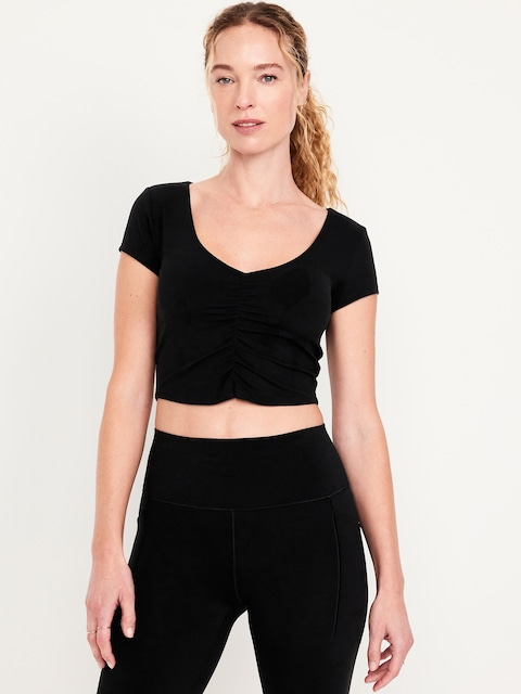 Light Support StudioSmooth Crop Top - Black Jack