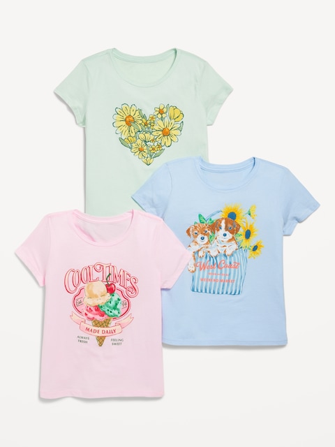 Short-Sleeve Graphic T-Shirt 3-Pack for Girls