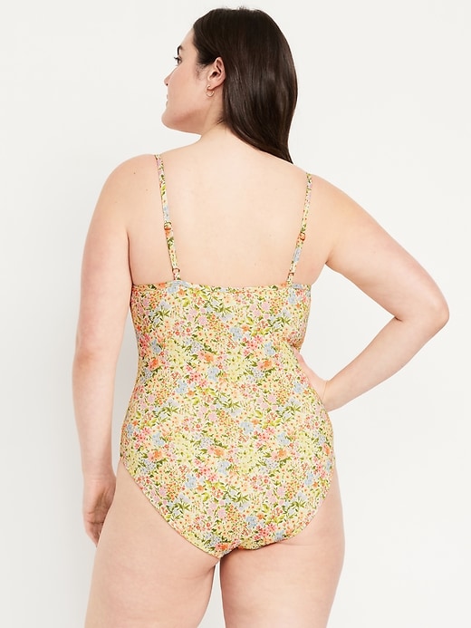 Image number 6 showing, Textured One-Piece Balconette Swimsuit