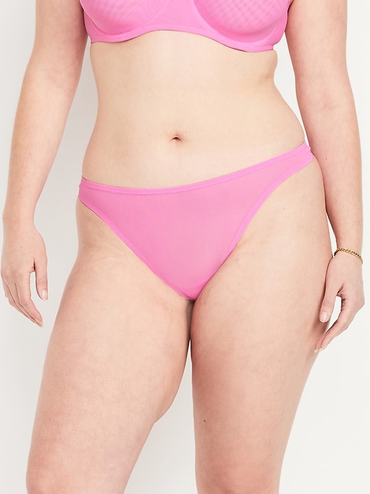 Image number 5 showing, Low-Rise Mesh Thong Underwear