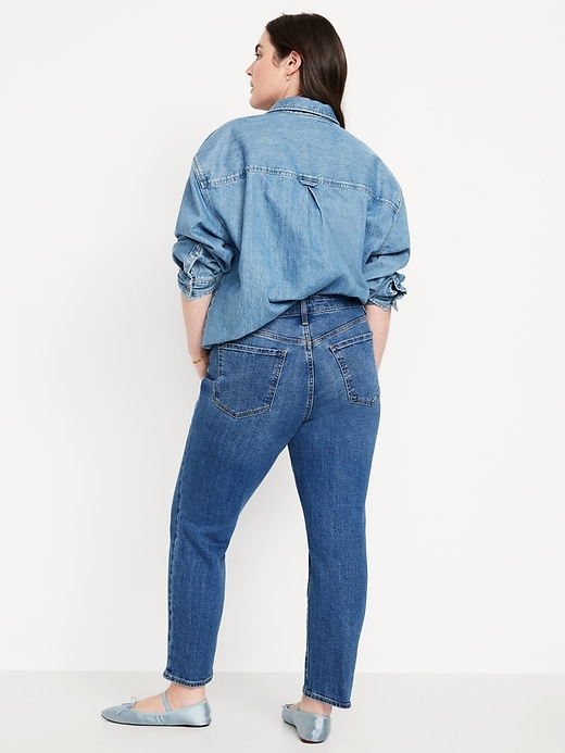 Image number 5 showing, High-Waisted OG Straight Floral Applique Ankle Jeans