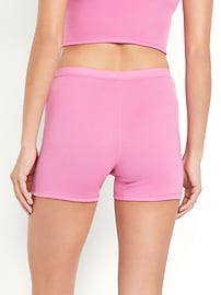 Image number 2 showing, High-Waisted Ribbed Boyshort Briefs -- 3-inch inseam