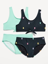 Image number 1 showing, Tie-Front Bikini Swim Set for Girls