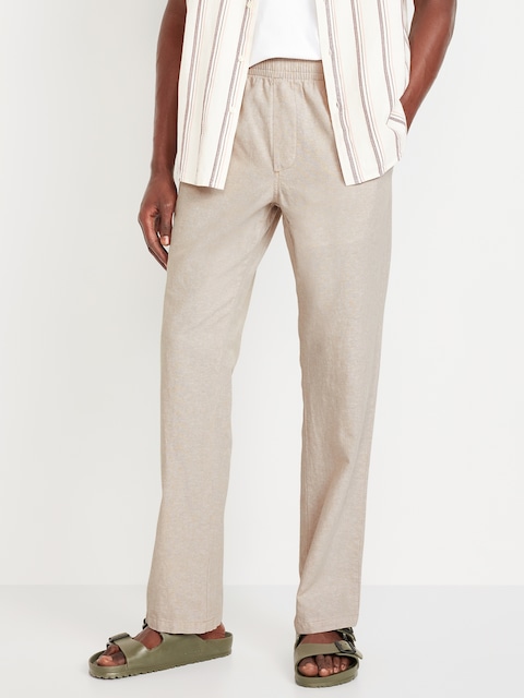 90's Straight Linen-Blend Pants - A Stone'S Throw