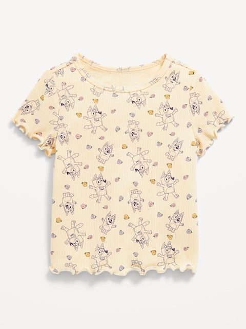 Bluey™ Ribbed Graphic T-Shirt for Toddler Girls - Cool Almond