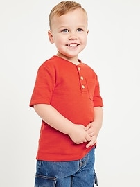 Image number 1 showing, Short-Sleeve Henley Pocket T-Shirt for Toddler Boys