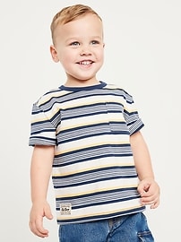 Image number 1 showing, Oversized Short-Sleeve Pocket T-Shirt for Toddler Boys