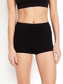 Image number 1 showing, Mid-Rise Seamless Ribbed Boyshort Underwear