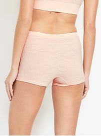 Image number 2 showing, Mid-Rise Seamless Lace Boyshort Underwear