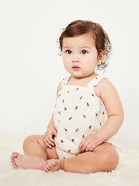 Image number 1 showing, Printed Sleeveless One-Piece Romper for Baby