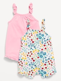 Image number 1 showing, Sleeveless Tie-Knot One-Piece Romper 2-Pack for Baby